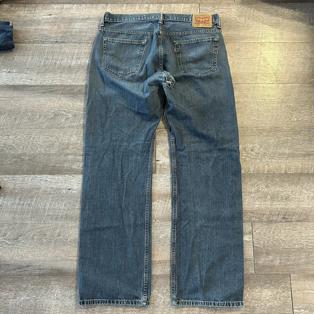 Levis 569 Jeans Mens 36x36 Blue Wash Loose Fit Classic Straight Leg Roomy Denim